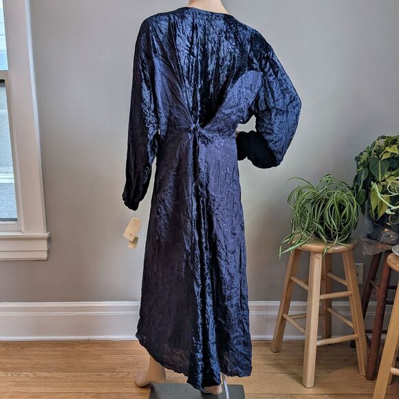 NWT Vintage 90s French Gear Blue Maxi Dress Mixed Media Boho Whimsygoth Size XL - Picture 3 of 12